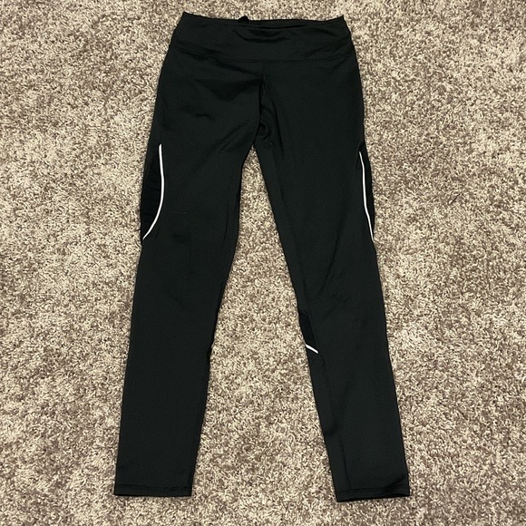 Zella Pants - Zella Black Leggings with White Striping, Size XS